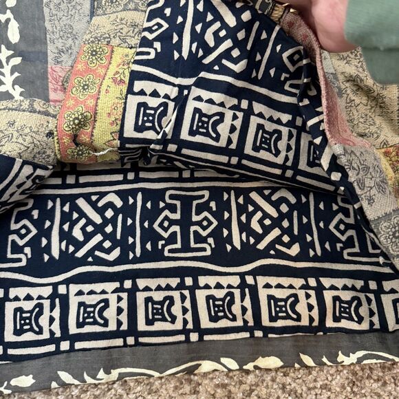 Coldwater Creek Sze Large Jacket Silk Beaded Patchwork Button Down Boho Artsy - Picture 7 of 9